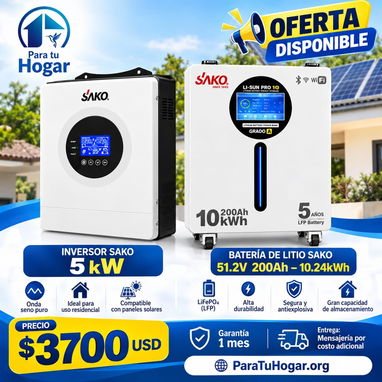 Inversor SAKO 10 KW y Batería de litio SAKO 51.2V-300ah-15.36Kwh - 2/4