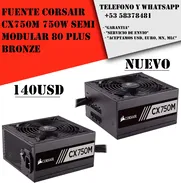 Fuente Corsair CX750M 750W Semi Modular 80 Plus Bronze "Nuevo Sellado" - Img 50601481