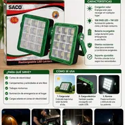 Linterna recargable con panel solar - Img 57634655
