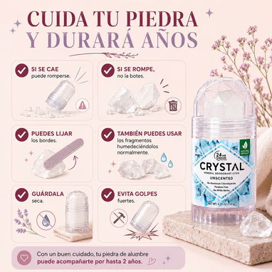 Piedra grande Crystal Essence desodorante de alumbre 120 gramos - Img 125208476