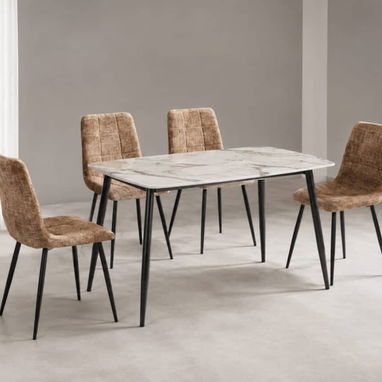 Juego de comedor de 4 sillas ⚜️ ✨ Mesa con superficie de porcelanato ✨ Desarmada en caja - 2/2