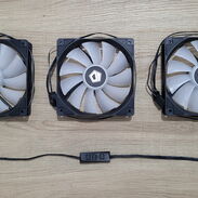 Se vende pack de 3 fan o fanes o ventiladores marca ID-COOLING XF-12025-ARGB-TRIO (con sus accesorios) - Img 45380460