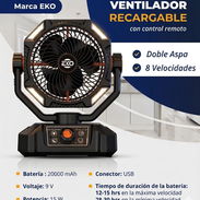 Ventilador recargable Eko de 20mil mA con doble aspa 👌🏻 - Img 55457876
