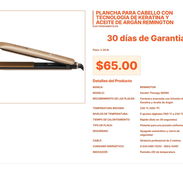 Plancha Remington Keratin Therapy S8590 con 5 Niveles de Calor VPT#-0241 - Img 55666744
