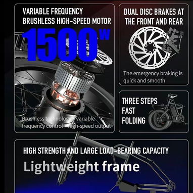bicycle Electric Folding Bicycle 1500W - Img 125108148