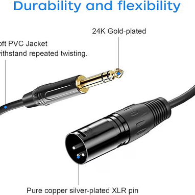 ☎️53544655 🛵 Entrega Disponible ⭐Cable XLR Macho a 6.35 mm (1/4”) TRS – Paquete de 2 ⭐ - Img 126399563