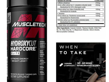 Hidroxycut Hardcore Elite Muscletech 100 Tabletas - Img main-image
