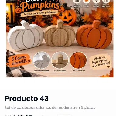🎃Adornos con diseños de calabazas para decoración de Haloween 🎃 Elegantes y exclusivas piezas 🇺🇲 ORIGINAL - 9/10