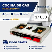 cocina de gas de 3 hornillas de acero inoxidable - Img 56282042