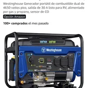 Generador eléctrico / Planta de gasolina y gas Dual-Fuel marca Westinghouse 4650w - Img 58145245