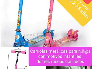 Carriolas metálicas de niños con luz en las ruedas - Img main-image