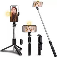 Palo de selfie/Trípode Bluetooth con luz led - Img 57748191
