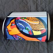 Caja De Pan Vintage Con Tapa, Cesta De Pan Metálica Con Solapa, Caja De Almacenamiento De Acero Inoxidable, - Img 45723091