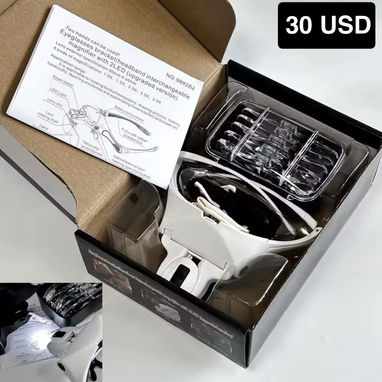 Lupa de aumento con iluminación led y 5 lentes intercambiables, diferentes usos… batería x3 triple A no incluida - 2/4