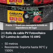 Rollo de cable PV fotovoltaico 10awg, 50 metros marca Q7-Lumina - Img 57708346