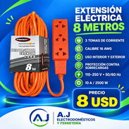 Extensión Eléctrica 8 mts(Regleta)📏8 metros, Regleta de 3 tomas⚡110-220 Volt - Img 54437115