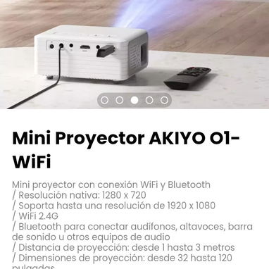 Mini Proyector AKIYO O1-WiFi. Distancia de proyección: desde 1 hasta 3 metros - Img 113391906