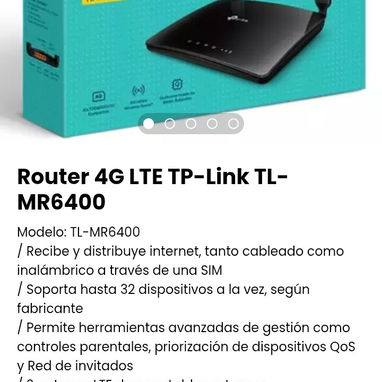 Router 4G LTE TP-Link TL-MR6400. Nuevo - Img 101250952