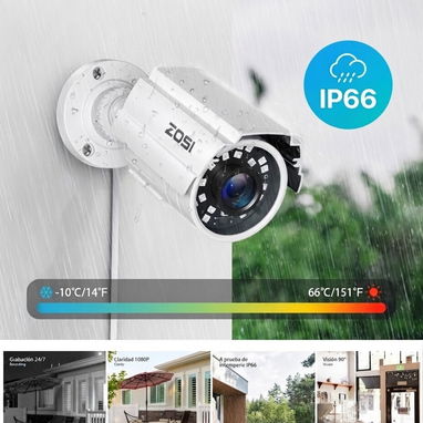Cámara de seguridad ZOSI (SUELTA) 2MP FULL HD 1080P 🔒🌐 $28.85 - 2/9