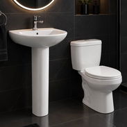 Tasa de baño juego de baño tasa con tanque lavamanos de pedestal juego de baño nuevo - Img 57894795