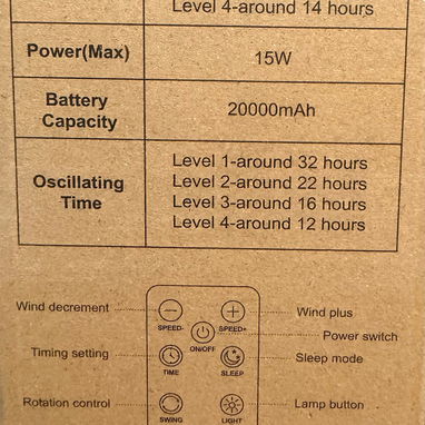 Ventilador recargable F6 de 20000 mah Modelo X11 - Img 126715247