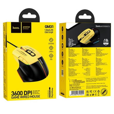 Mouse con cable Hoco GM31 con 7 botones, retroiluminación LED - 2/2