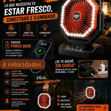 Ventiladores recargables | Camping fan 💨🌬️ - Img 123268219