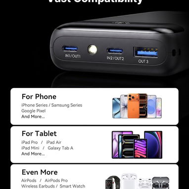 POWER BANK INIU 20000MAH 22.5W USB-C LED LINTERNA MINI SIZE ENVĂO DISPONIBLE + GARANTĂA - Img 125996034