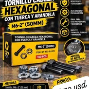 Tornillo hexagonal con tuerca y arandela M6-2 (50mm) - Img 57828474