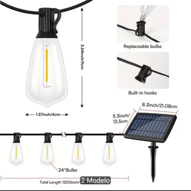 Guirnaldas con panel solar  30m - 2/2