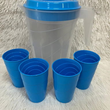Juego de jarra de 3 litros con sus 4 vasos (Todo plástico) en 3500cup - Img 123343997