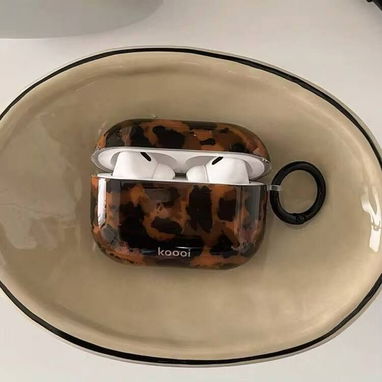 ☎️53544655 🛵 Entrega Disponible ⭐Funda de Silicona para AirPods Pro 2 – Leopardo Ámbar Retro ⭐ - 7/9
