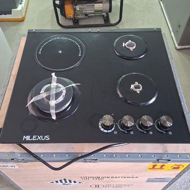 Cocina Empotrada Milexus 4 hornillas (3 gas + 1 Infrarojo 1200 w) vidrio templado negro Precio $ 250 USD transporte incl - Img 120681924