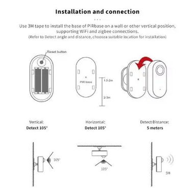 SENSOR DE MOVIMIENTO PIR - WIFI VT# - 3/5