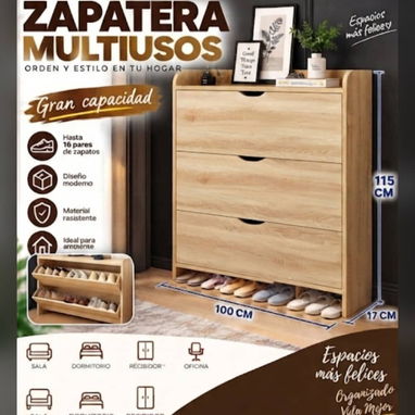 ☕️Zapatera de Madera Con Gavetas 4 niveles MODELO 2️⃣/45 usd☕️ - 3/3