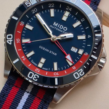 🔥  ¡ estreno !  🔥mido ocean star gmt automático swiss made, función gmt, cristal zafiro, bisel de cerámica - 3/7