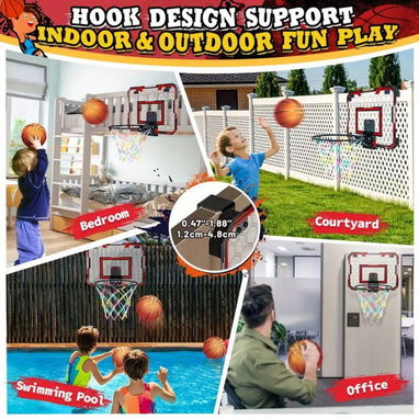 Mini aro de baloncesto LED con control remoto – Diversión deportiva en casa - Img 111576652