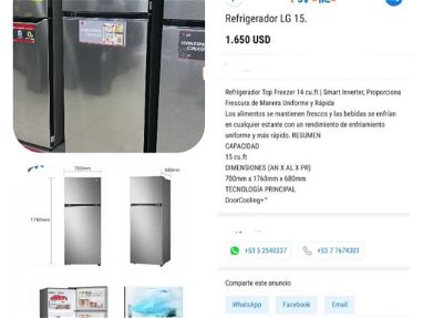Refrigerador LG 15.Pies ( Super oferta de Marzo ) - Img 58041531