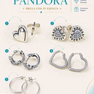 Aretes y Argollas Pandora plata s925 - Img 124167941