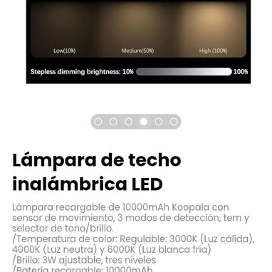 Lámpara de techo inalámbrica LED recargable de 10000mAh - Img 123081415