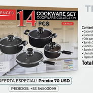 Juego de calderos de cerámica para inducción inflarrojo y gas de 13 piezas - Img 57356592