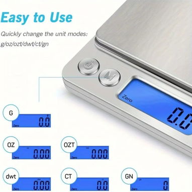 Pesas digitales profesionales para joyería, cocina, repostería etc hasta 2000gramos incluye las pilas - Img 81584108
