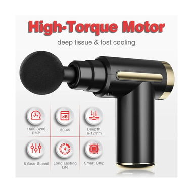 Masajeador de percusión portátil cotsoco NM16 mini recargable con 4 cabezales - 2/2
