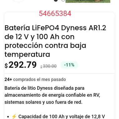 Batería LiFePO4 Dyness AR1.2 de 12 V y 100 Ah con protección contra baja temperatura - 2/2