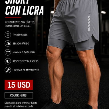 Short con licra de hombre para el gimnasio - Img 125146553
