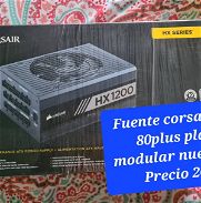 Fuente corsair hx 1200 80plus platinum modular nuevo sellado Precio 260 usd - Img 45976680