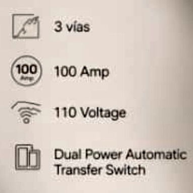 Transfer eléctrico Automático, 110 volt, 3 vías, 100 Amp - 3/3