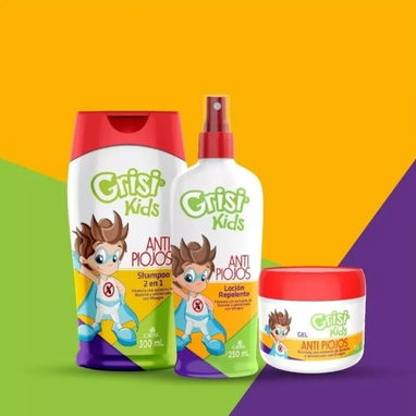 KIT ANTIPIOJOS GRISI KIDS, SHAMPOO, REPELENTE Y GEL - Img 112641032
