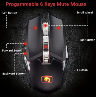 Mouse y Teclado inalámbrico Gaming (Recargable, metálico e impermeable) RGB lo ultimo - Img 80543480