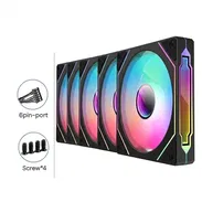 Combo de 5 fanes RGB negro - Img 55778466